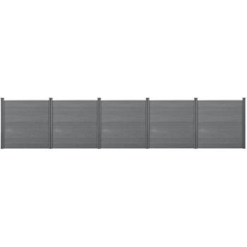 Cerca Brise Vue Brise Vent en Madera Compuesta (WPC) 183 x 879 cm Gris – Código 030001452