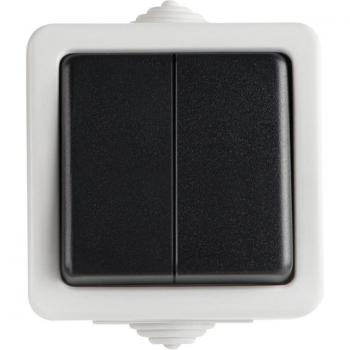 Switch Doppio IP54 Muro Grigio ABS