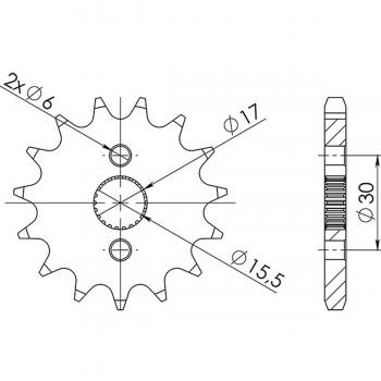 Pignone Catena Moto Supersprox 15 Denti Passo 428 JTF1257.15