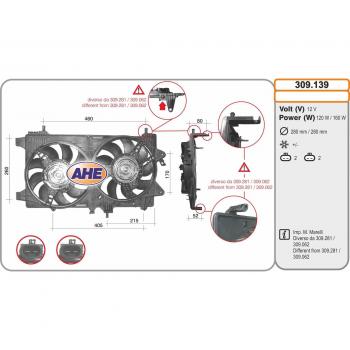 AHE Ventilador de motor 309.139