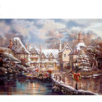 Décoration Strass Ville d'Hiver 20X30CM