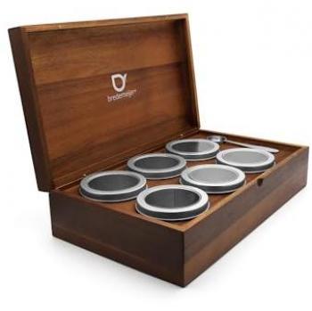 Bredemeijer Caja de Té con 6 Canisters Redondos y Medidor 184101