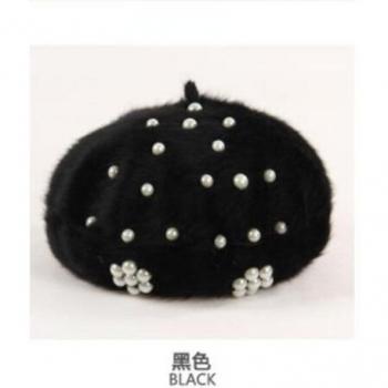 Chapeau tricoté femme, béret blanc pour l’hiver