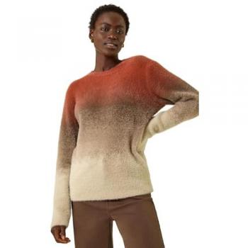 Fluffy Brown Gradient Sweater