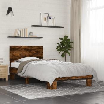 Vidaxl Small Single Bed Frame Smoked Oak 75x190 cm