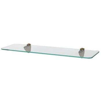 Harbour Housewares 1‑Piece Gold Rounded Glass Shower Storage Shelf (50 cm)