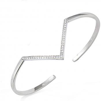 Les Trésors De Lily [M6200] - Zilveren 'Déesse' Armband Wit (Rhodium) - 30x22 mm