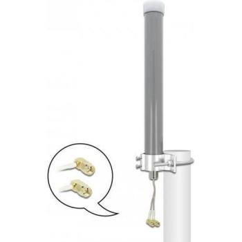 Antenna Omnidirezionale Multibanda LTE WLAN 2,4 GHz SMA RP-SMA 2-3 dBi per Esterno Grigia