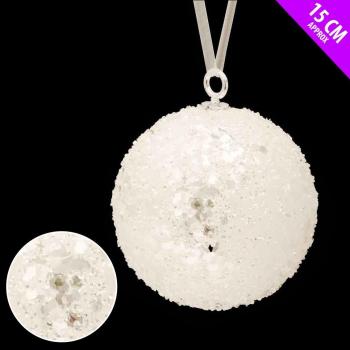 Ornamento Extra Grande in Lentejuela Bianco da 15 cm – Decorazione per Alberi
