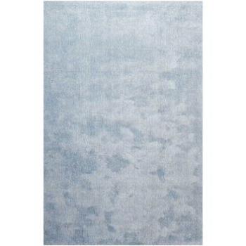 Tapis en microfibre doux et dense bleu ciel chiné 200x200