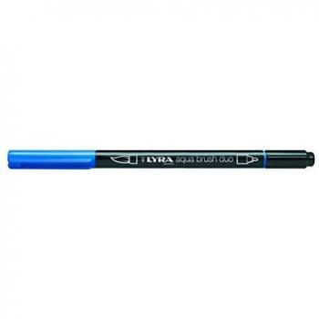 Rotulador acuarelable Lyra Aqua Brush, doble punta, azul cobalto claro