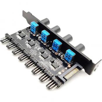 Controlador de Velocidad de Ventilador Externo PCI Bit, Radiador de Chasis 4 Perillas 8 Vías