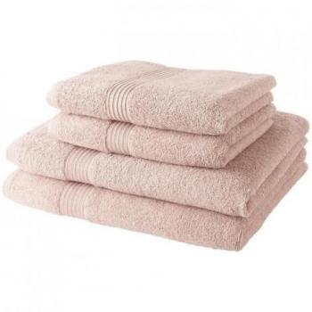 TODAY - Set Asciugamani 4 Unità Rosa Chiaro 100% Cotone