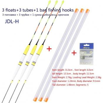 3pcs Luminous Fishing Floats Battery-Free Night Light Balsa Carp Tackles