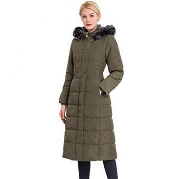 Polydeer Piumino Max Lungo Parka Donna 2XL con Cappuccio Ispessito Vegan Down