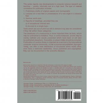 Architecture of Distributed Computer Systems (Lecture Notes in Computer Science) - Gregor V. Bochmann