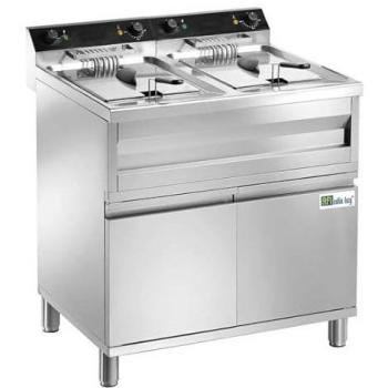 Friteuse de cuisine professionnelle, coffre en acier inoxydable – 2 x 12 L – AFI Lucy