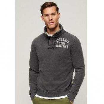 Pull Superdry Homme Vintage Athletic Henley Noir Taille S