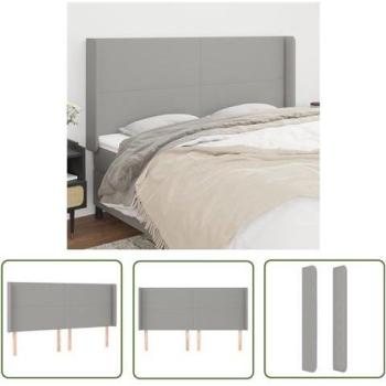 Têtière en tissu gris clair – 163x16x118/128 cm