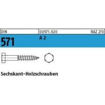 Sechskantholzschraube DIN 571 12x60 A2 10 Stück