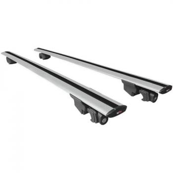 Railing porte‑bagages gris alu, compatible Volvo V60 Cross Country 2015‑2018