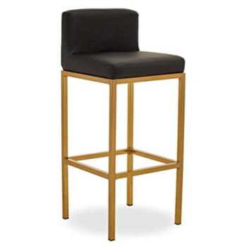 Interiors by Premier Baina Black PU Bar Chair with Backrest