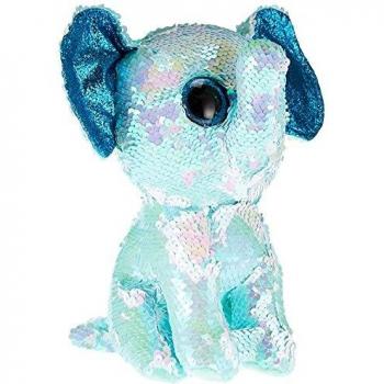 Peluche éléphant sequins bleu JUR TY 0842136795