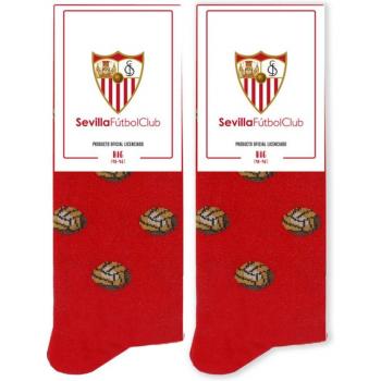 Calcetines Sevilla Fútbol Club con Pepe Pinreles y balón rojo