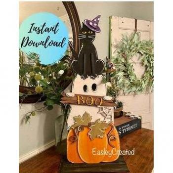 Halloween Pumpkin Bat Welcome Sign