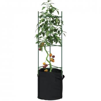 VidaXL Tutores para tomates con bolsa 4 uds de acero y PP 116 cm