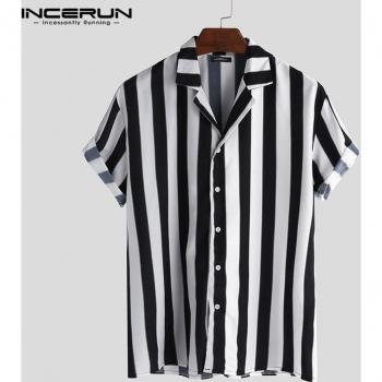 Camisa de Manga Corta a Rayas Chic INCREN