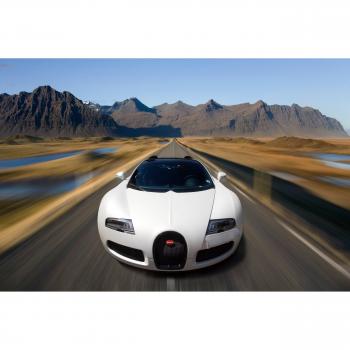 Supercar Bugatti Fototapete – Rennmotor Berglandschaft von Papermoon