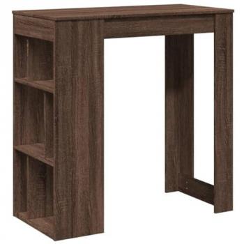 VidaXL Bartisch mit Regal Braun Eiche 102x50x103,5 cm Holzwerkstoff