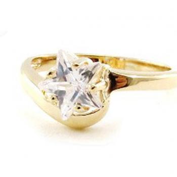 White Gold Plated 'Creative Star' Ring 54