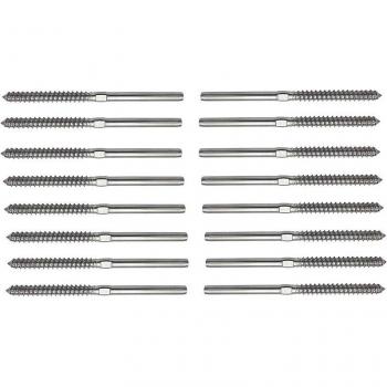 16Pcs 1/8 Inch Cable Railing Kit with Swage Lag Screws