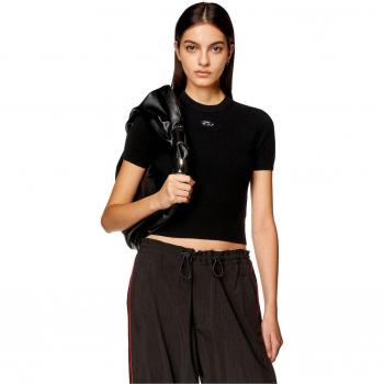 Top de mujer Diesel con logo metalizado, manga corta