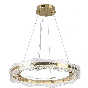 Lira Cylindrical Pendant Ceiling Light Brushed Gold, Textured Dimmable 3000K Remote Control - Schuller