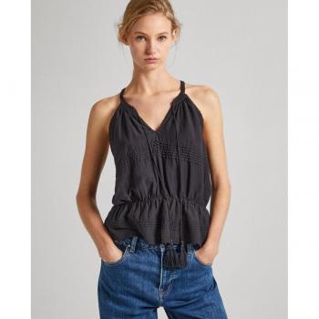 Pepe Jeans para mujer. Top Escote En V Con Tirantes gris oscuro