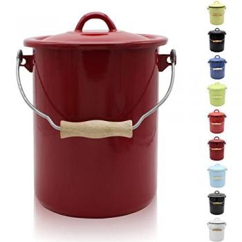 Krüger Mülleimer m.D. Emaille 3l rot