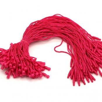 Handmade Colorful Rope Tags with Plastic Beads, 100pcs