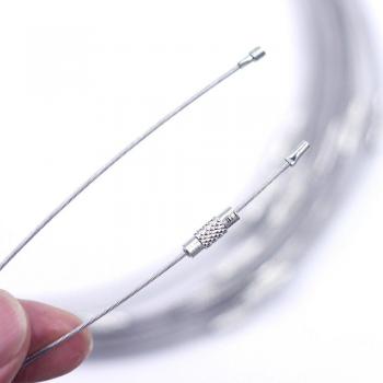 10Pcs DIY Metal Choker Necklaces, Steel Wire with Screw Clasp, 145mm (18)