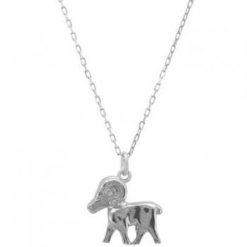Zodiac Aries Star Sign Necklace - Silver