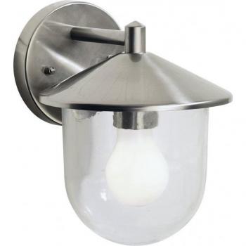 Dar Poole Wall Light Stainless Steel with Clear Glass Diffuser