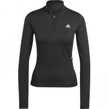 Camiseta Manga Larga Adidas Hyperglam 1/4-Zip para Mujer Color Negro