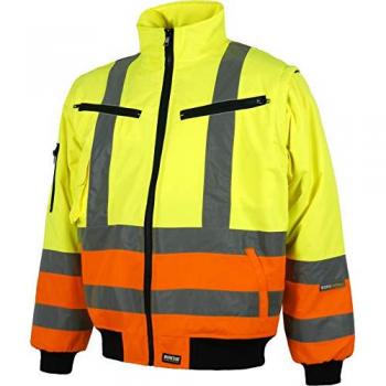 Camisa de Trabajo Impermeable Flúor Workteam C3736 con Mangas Removibles
