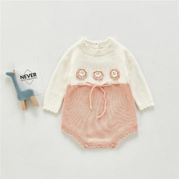 Suéter de invierno para recién nacido 0-24M, mono lindo y dulce con estampado floral