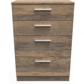 Contrast 4 Drawer Deep Chest In Vintage Oak