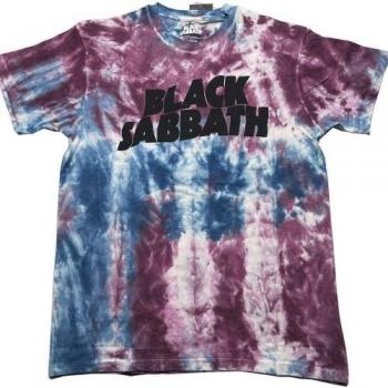 Black Sabbath Herren- & Damen- Shirt „Wavy Logo“ – Größe L, rot/blau