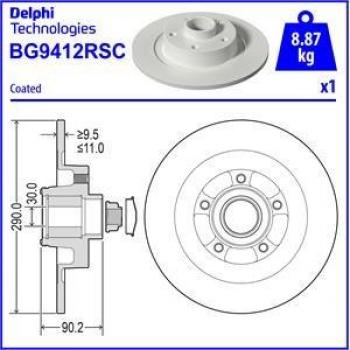 DELPHI disco freno BG9412RSC