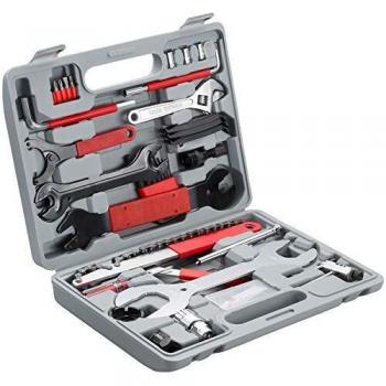Kit de réparation vélo Tectake - 50 outils - mallette grise